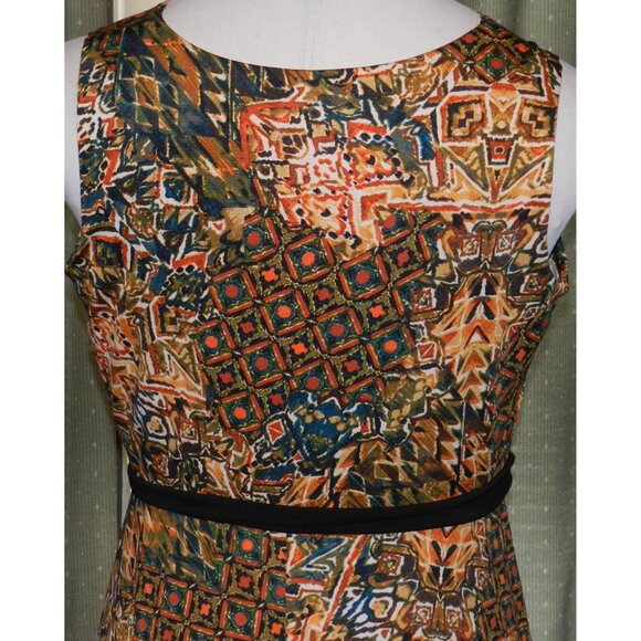 Ronni Nicole size PL slinky stretch blend artsy knee length dress sleeveless - Picture 6 of 6